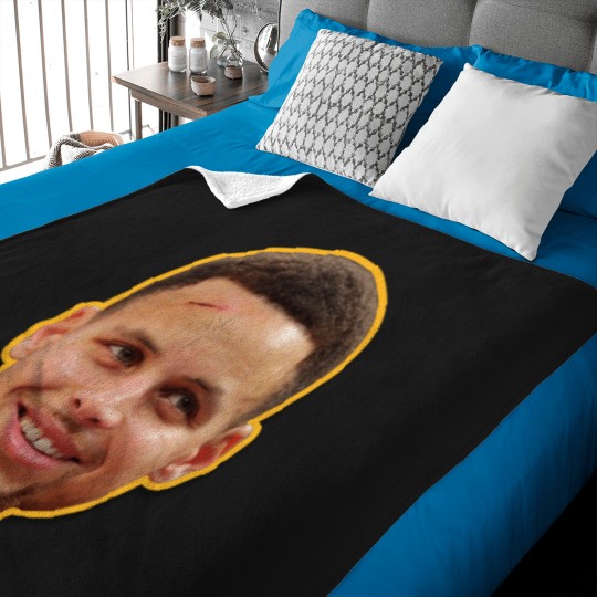 Discover Steph Currys Cut Head -Golden Statse (1) Baby Blankets