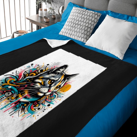 Discover Graffiti Style Cat Art Baby Blankets