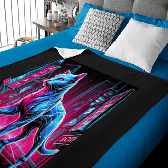 Discover Cyberpunk Cat (1) Baby Blankets