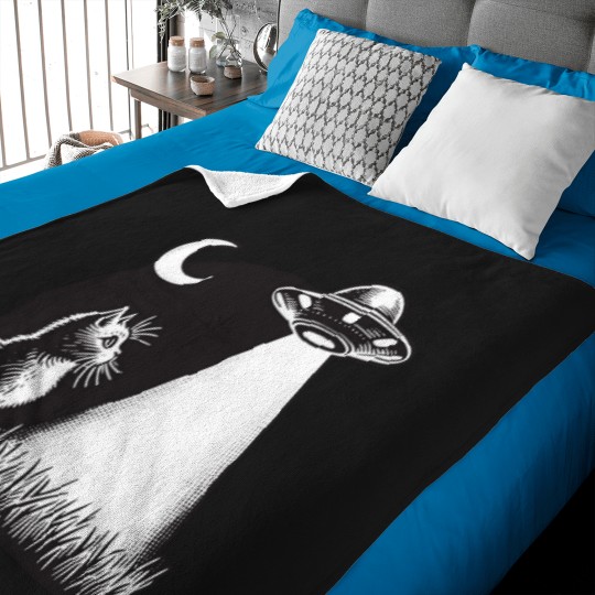 Discover Cat Ufo Moon Light Le tits now Baby Blankets