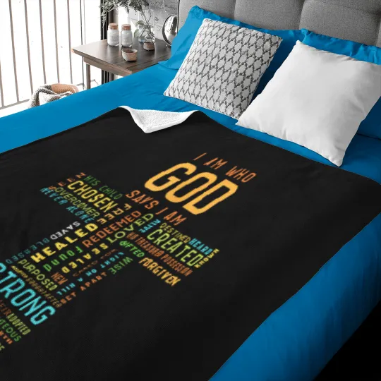 Discover i am who god says christian faith religious Baby Blankets