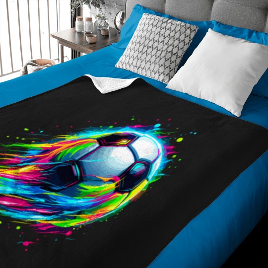 Discover Soccer Colorful Tie Dye Soccer Ball T-Shirt Baby Blankets