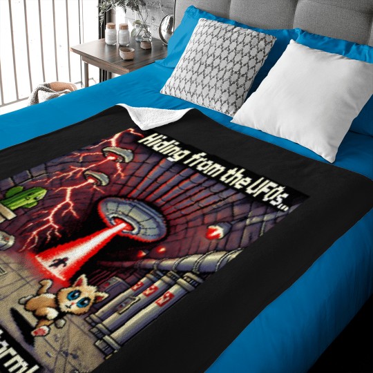 Discover Cat Ufo Selfie Red Planet (Pixel Artcat Alien Spaceshipred) Le tits now Baby Blankets