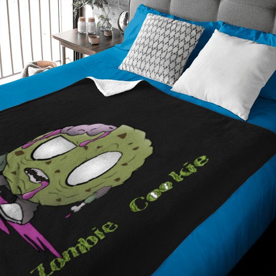 Discover Cute Spooky Undead Cookie Monster Baby Blankets