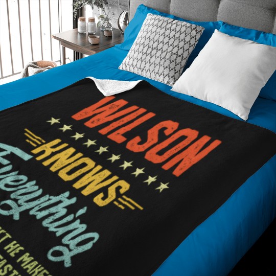 Discover S Wilson Knows Everything Name Personalized Jokes Baby Blankets
