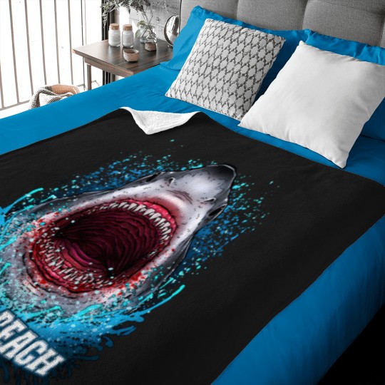 Discover Venice Beach Florida Vacation Great White Shark Beach Trip Baby Blankets
