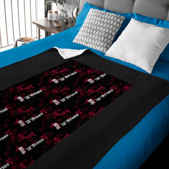 Discover Jesus is King (rose) Baby Blankets