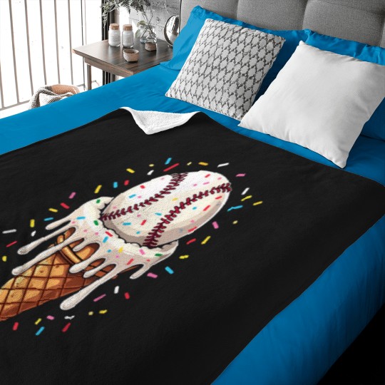Discover baseball drip boys ice cream cone drip baseball Baby Blankets
