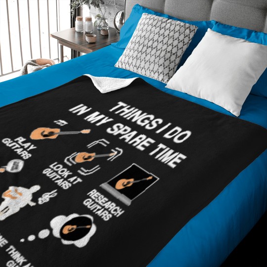 Discover Things-I-Do-In-My-Spare-Time-Funny-Guitar-Player-Gift-For-Guitar-Lover-Mens-And-Womens T-Shirt Baby Blankets
