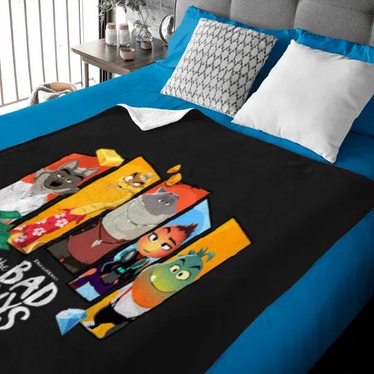 Discover the bad guys character group panels Baby Blankets