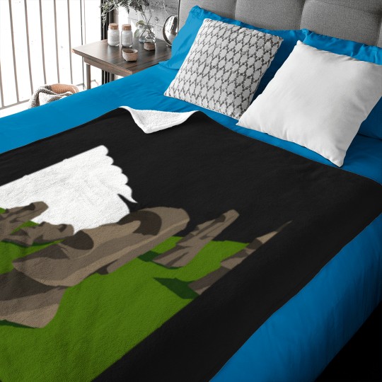 Discover eater iland moai tatue landmark deign vector Baby Blankets