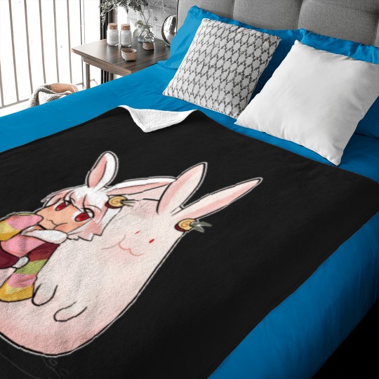 Discover Moon rabbit   almond For strawberry cake Kawaii Baby Blankets