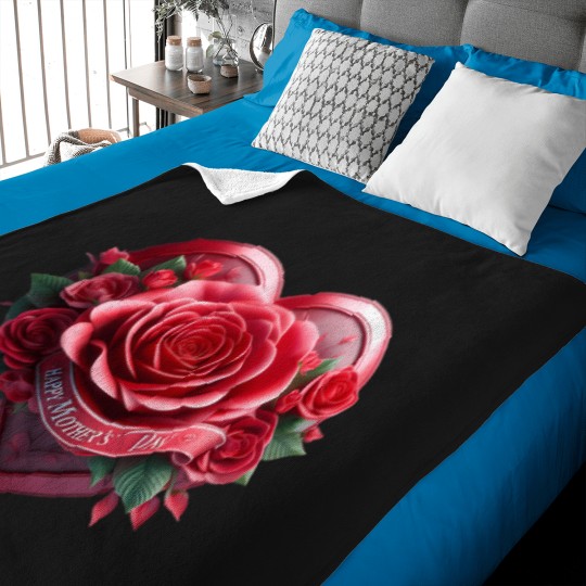 Discover Mother'S Day Heart 2024 With Roses (2) Baby Blankets