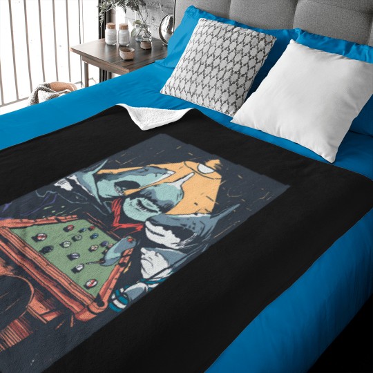 Discover Funny Shark Playing Pool Baby Blankets