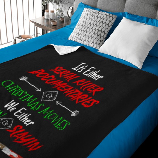 Discover It'S Either Serial Killer Documentaries Or Christmas Movies T-Shirt (11) The  Of Death Metal Poster Baby Blankets