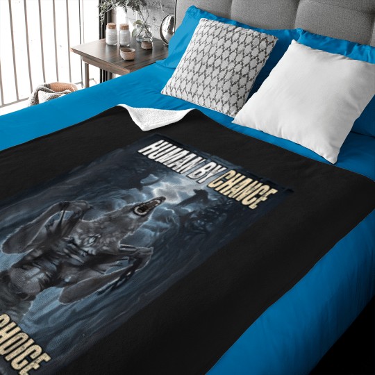 Discover human by chance sigma by choice cool funny wolf meme Baby Blankets