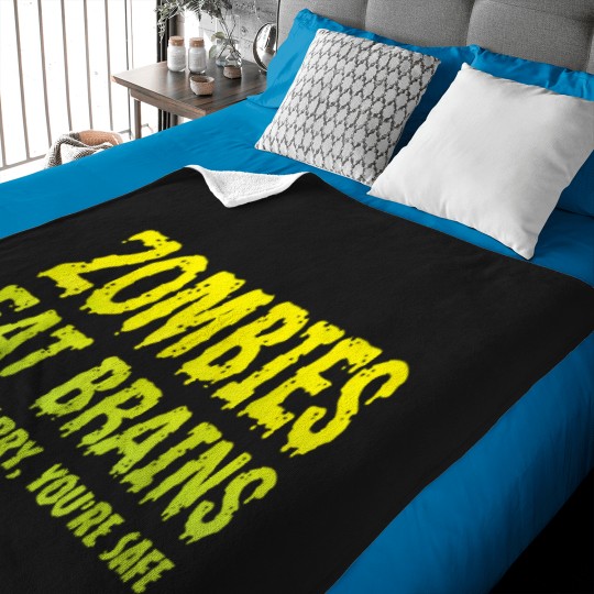 Discover zombies eat brains don't worry you're safe halloween zombie Baby Blankets