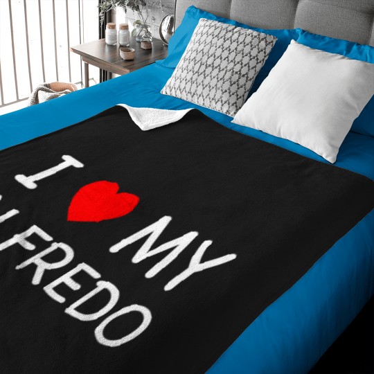 Discover I Love My Alfredo First Name Red Heart Baby Blankets
