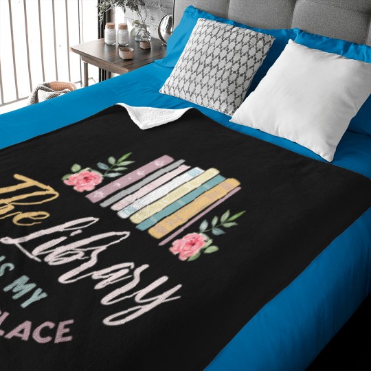 Discover The Library Is My Happy Place (4) T-Shirt Baby Blankets