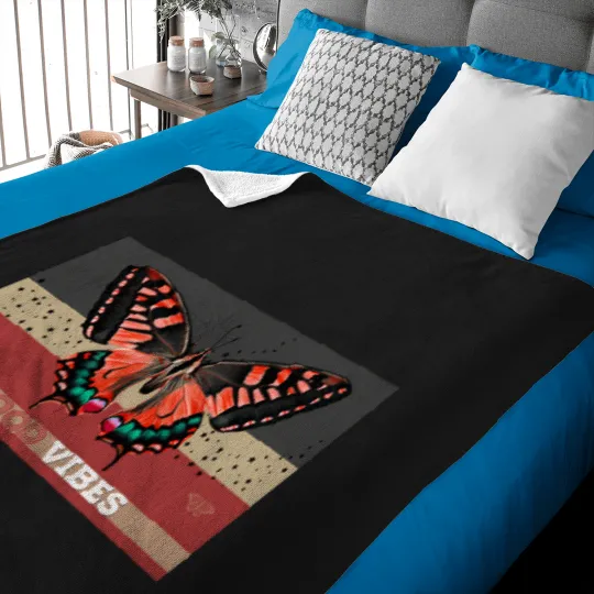 Discover Good-Vibes-Red-Earth-Butterfly T-Shirt Baby Blankets