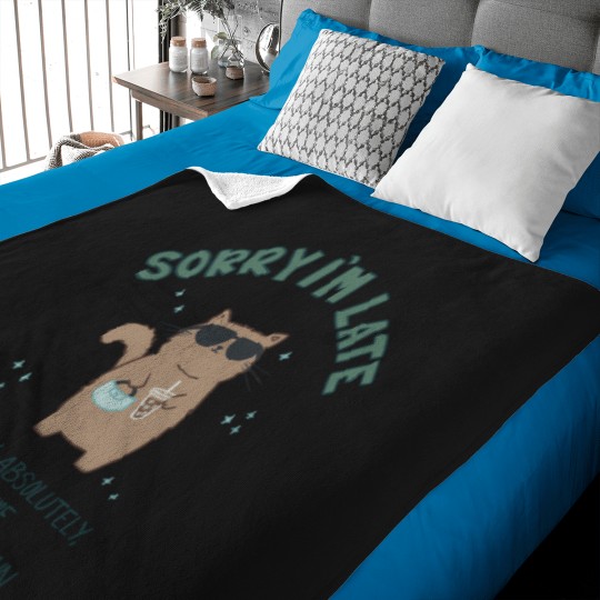 Discover (Not) Sorry I'M Late Cat 222 Baby Blankets