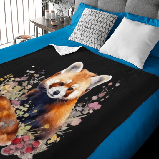 Discover Watercolor Flowers - Red Panda Baby Blankets