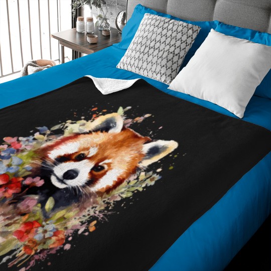 Discover Watercolor flowers - Red Panda Baby Blankets