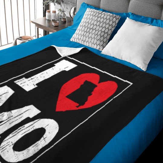 Discover I Heart Love MO Missouri City Map Classic Vintage I Love MO Baby Blankets