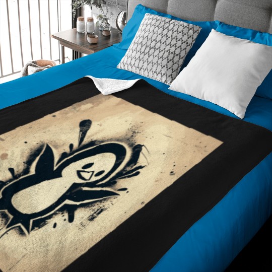 Discover funny christmas penguin vintage graffiti street art sticker Baby Blankets