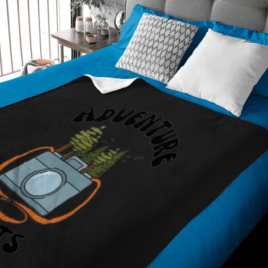 Discover explore nature have an adventure Adventure camping Baby Blankets