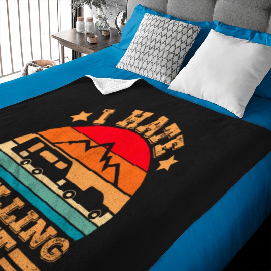 Discover Retro-Vintage-Mountains-I-Hate-Pulling-Out-Funny-Camping-T-Shirt Baby Blankets