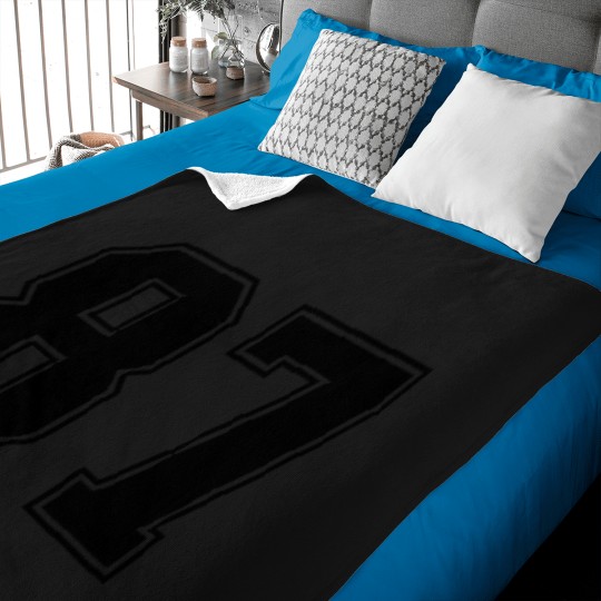 Discover Number 87 Black Sports Fan Jersey Number Baby Blankets