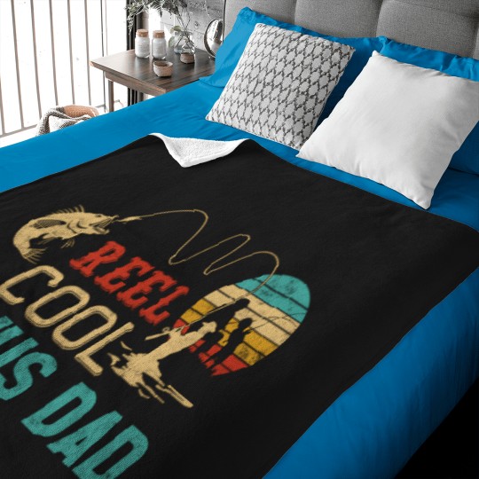 Discover Reel Bonus Dad Fishing FatherS Day Fisher Dad Baby Blankets