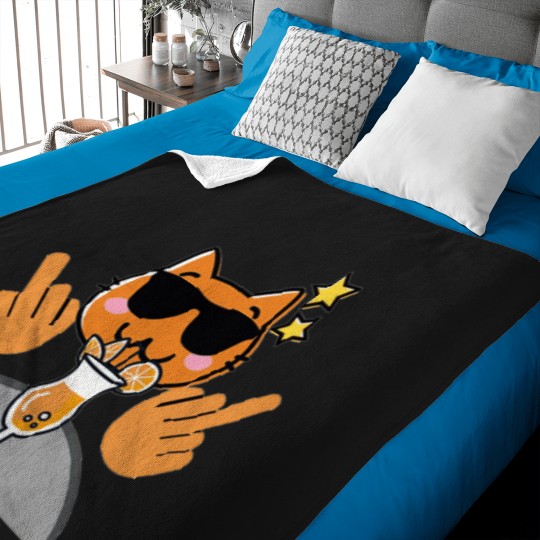 Discover Cool Cat Fk You Baby Blankets