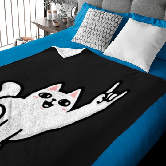 Discover Rock-On-Cat T-Shirt Baby Blankets