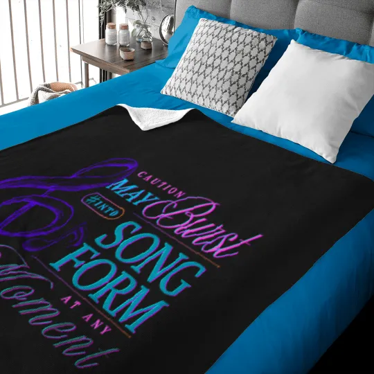 Discover Caution May Burst Into Song Form at Any Moment _ funny and sweet gift for a singer artist choir director music Baby Blankets