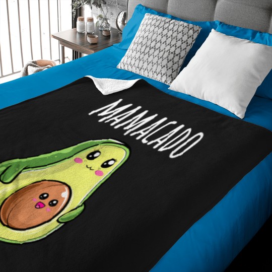 Discover Pregnancy-Announcement-Shirts-Women-Mom-Funny-Mamacado-T-Shirt Baby Blankets