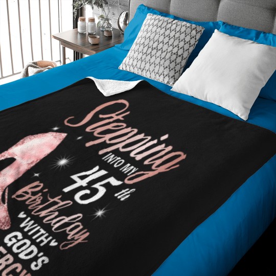 Discover Stepping-Into-My-45Th-Birthday-Shirt-Women-45-Year-Old-Bday-T-Shirt Baby Blankets
