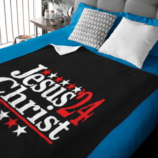 Discover Jesus Christ 2024 Political Election Parody Baby Blankets