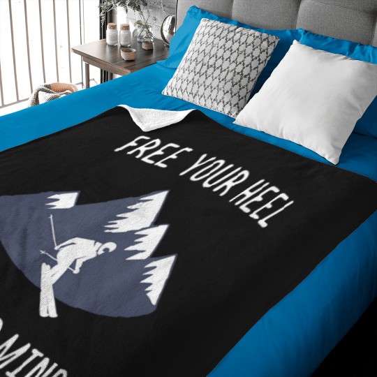 Discover Free-You-Heel.-Free-Your-Mind.-Skiing-Mountain-T-Shirt Baby Blankets