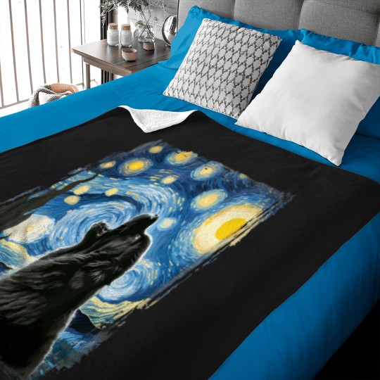 Discover Newfoundland-Dog-Artistic-Van-Gogh-Starry-Night-Newfoundland-T-Shirt Baby Blankets