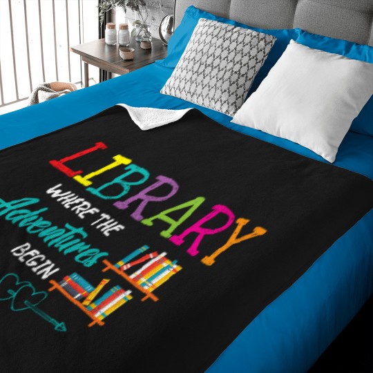 Discover Librarian Library Books Where Adventures Begin Reading Book Baby Blankets