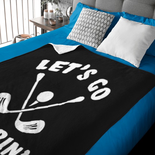 Discover Funny Golfing Let'S Go Clubbin' Golf Clubs Sports Saying Pun Baby Blankets
