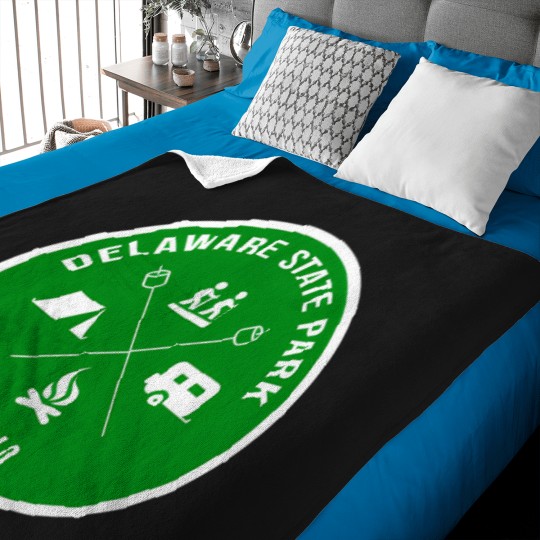 Discover Delaware State Park Ohio Heraldic Logo Baby Blankets