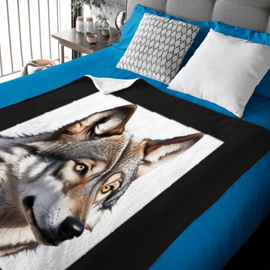 Discover Wolf Portrait Baby Blankets