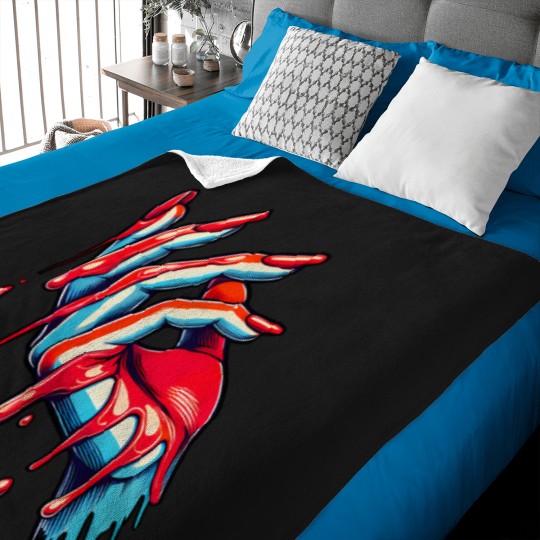 Discover Dripping Crimson: Red Painted Nails Baby Blankets