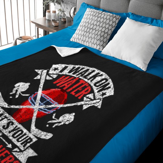 Discover I-Walk-On-Water-What'S-Your-Superpower-Player-Ice-Hockey-T-Shirt Baby Blankets