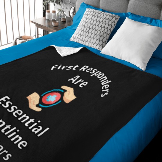 Discover First-Responders-Are-Essential-Frontline-Superstars-Active-T-Shirt Baby Blankets