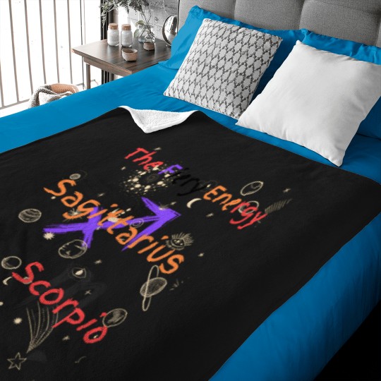 Discover Sagittarius Scorpio Couple Zodiac T-Shirt Active Baby Blankets