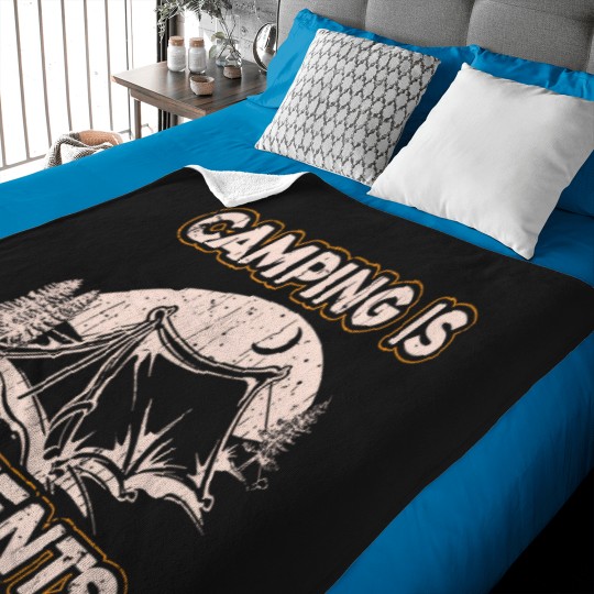 Discover Camping Is In-Tents Intense Funny Joke Camp Hiking T Shirt Baby Blankets